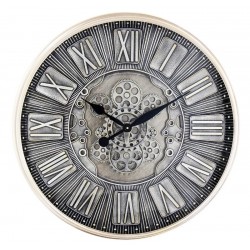 Zegar metalowy z ruchomymi mechanizmami 69,5x8x69,5