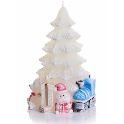 FIGURKA 95X150MM CHOINKA XMAS WITH GIFTS BIALA