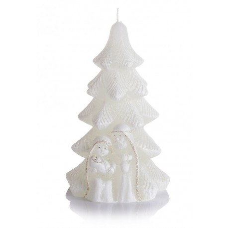 FIGURKA 80X150MM HOLY CHRISTMAS TREE BIALY